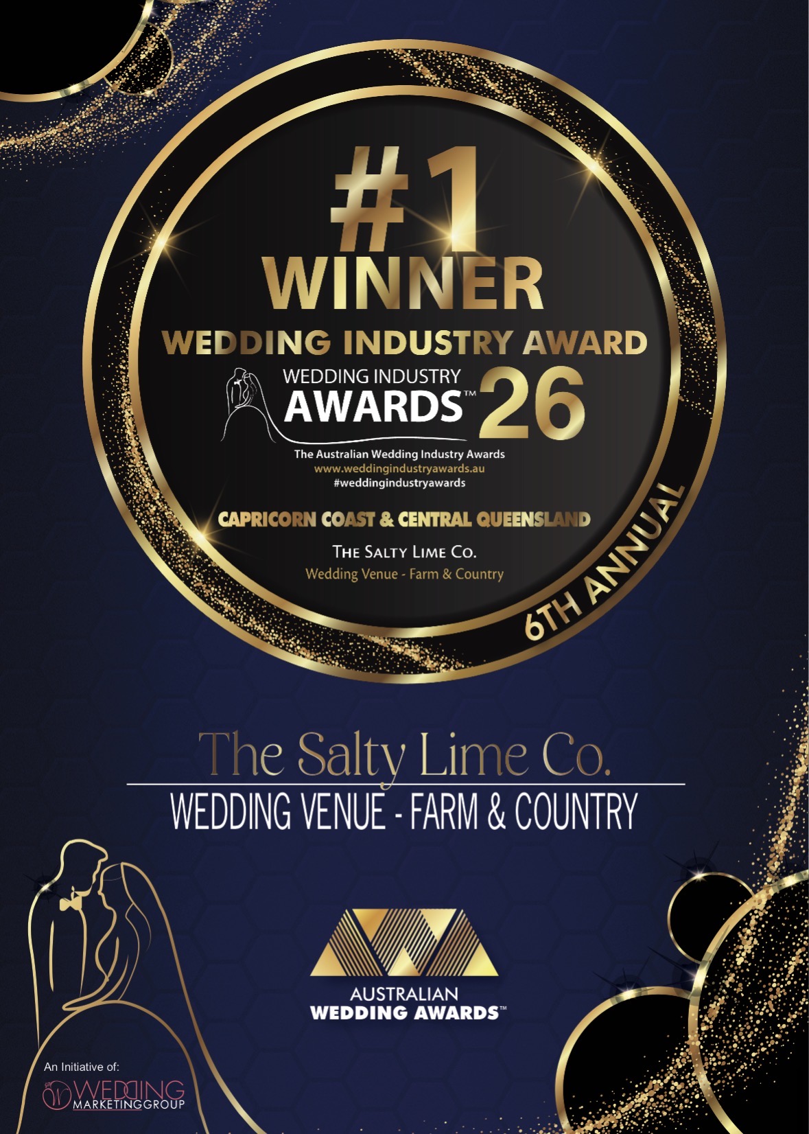 Award Winner Wedding Venue Farm and Country The Salty Lime Co winner of Wedding Venue Farm and Country at the 2026 Wedding Industry Awards