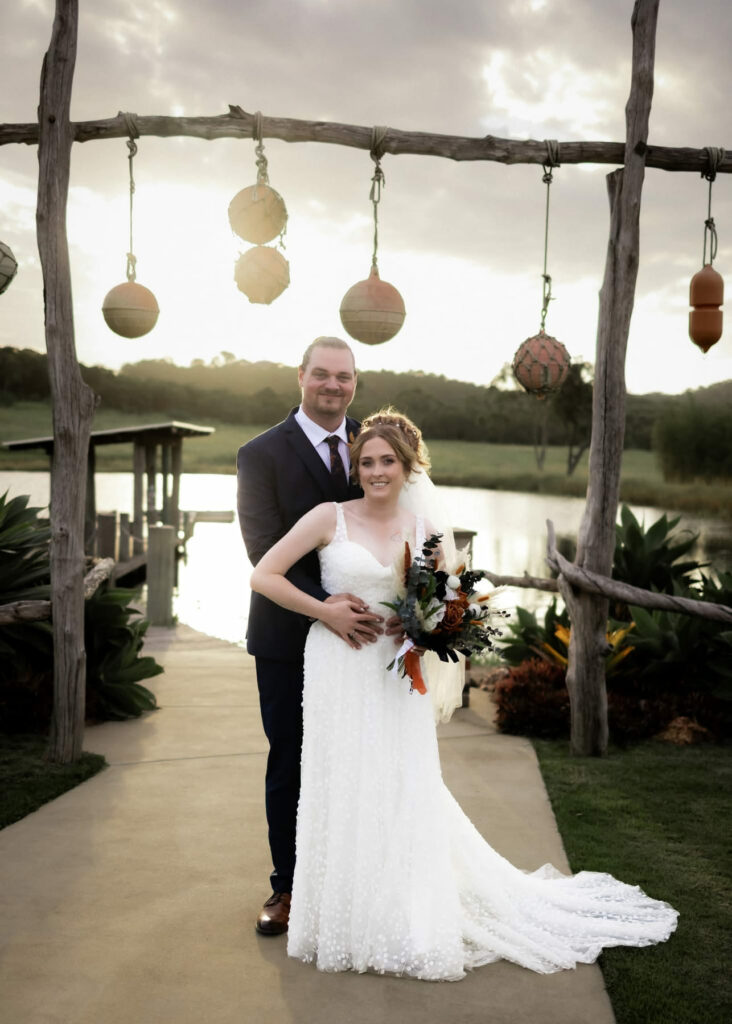 Handmade hanging decorations at a country wedding